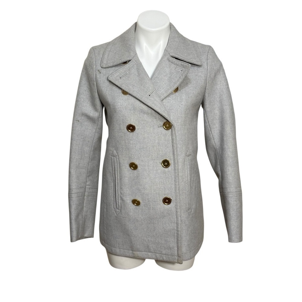 J. Crew Wool Cashmere Nello Gori Light Grey Peacoat size. 0 minimalist